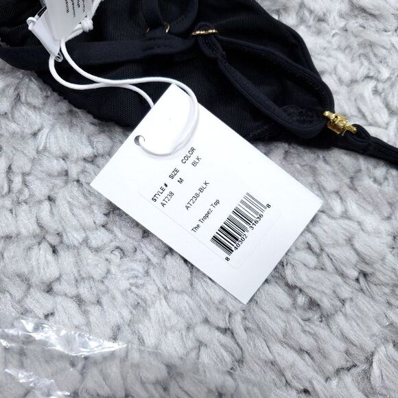 Andie Swim x Demi Moore The Tropez Triangle Bikini Top Size Medium Black - Picture 4 of 7